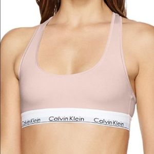 Calvin Klein pink cotton bralette NWT